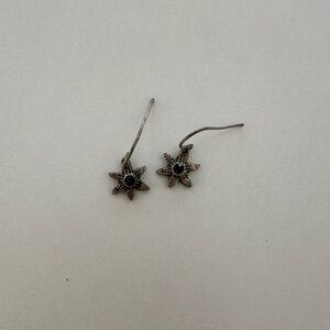 Elegant Star-Shaped Earrings in Silver and Black